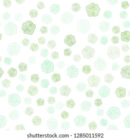 Light Green vector seamless abstract design with flowers. Brand new colored illustration with flowers. Design for textile, fabric, wallpapers.