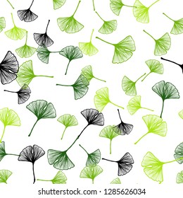 Light Green vector seamless abstract background with leaves. Creative illustration in blurred style with leaves. Template for business cards, websites.