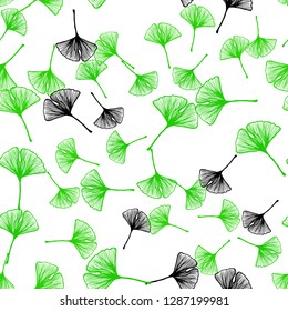 Light Green vector seamless abstract backdrop with leaves. Doodle illustration of leaves in Origami style with gradient. Pattern for design of fabric, wallpapers.