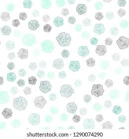 Light Green vector seamless abstract background with flowers. Glitter abstract illustration with flowers. Pattern for trendy fabric, wallpapers.