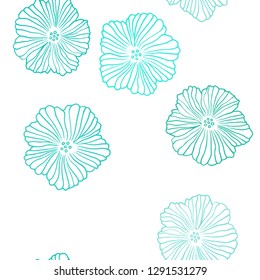 Light Green vector seamless abstract pattern with flowers. An elegant bright illustration with flowers. Design for textile, fabric, wallpapers.