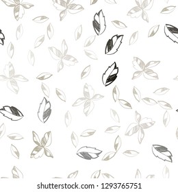 Light Green vector seamless abstract design with leaves. Colorful abstract illustration with leaves in doodle style. Template for business cards, websites.