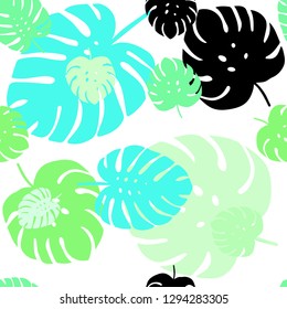 Light Green vector seamless abstract background with leaves. An elegant bright illustration with leaves in Natural style. Texture for window blinds, curtains.