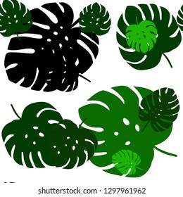 Light Green vector seamless abstract background with leaves. leaves on elegant natural pattern with gradient. Pattern for design of fabric, wallpapers.