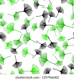 Light Green vector seamless abstract design with leaves. leaves on blurred abstract background with gradient. Design for textile, fabric, wallpapers.