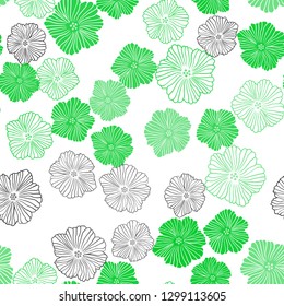 Light Green vector seamless abstract pattern with flowers. Brand new colored illustration with flowers. Design for wallpaper, fabric makers.