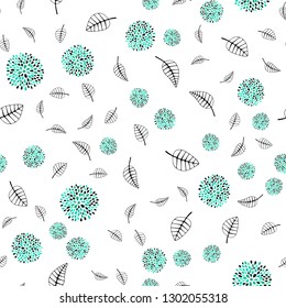 Light Green vector seamless abstract background with leaves, flowers. Modern abstract illustration with leaves and flowers. Pattern for trendy fabric, wallpapers.