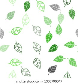 Light Green vector seamless abstract pattern with leaves. Creative illustration in blurred style with leaves. Design for textile, fabric, wallpapers.