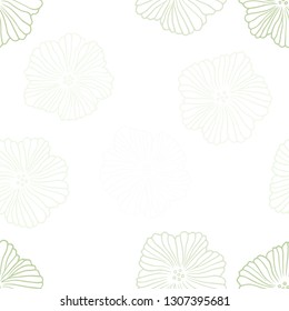 Light Green vector seamless abstract backdrop with flowers. Creative illustration in blurred style with flowers. Pattern for design of fabric, wallpapers.