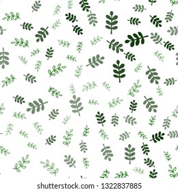 Light Green vector seamless abstract design with leaves, branches. An elegant bright illustration with leaves and branches. Design for wallpaper, fabric makers.