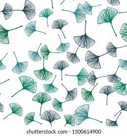 Light Green vector seamless abstract design with leaves. Colorful illustration in doodle style with leaves. Pattern for trendy fabric, wallpapers.