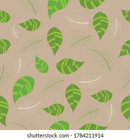Light green vector seamless abstract pattern with leaves. Glitter abstract illustration with doodles and leaves. Trendy design for wallpaper, fabric makers.