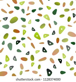 Light Green vector seamless backdrop with lines, circles. Illustration with set of colorful circles, triangles. The template can be used as a background.
