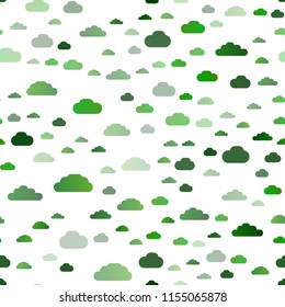 Light Green vector seamless backdrop with cumulus. Colorful illustration with abstract clouds. Design for textile, fabric, wallpapers.