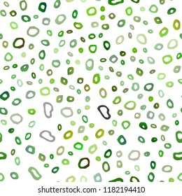Light Green vector seamless backdrop with dots, spots. Modern abstract illustration with colorful water drops. Trendy design for wallpaper, fabric makers.