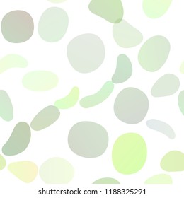 Light Green vector seamless backdrop with dots, spots. Abstract illustration with colored bubbles in nature style. Design for textile, fabric, wallpapers.