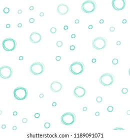 Light Green vector seamless backdrop with dots. Blurred bubbles on abstract background with colorful gradient. Pattern can be used as texture of wallpapers.