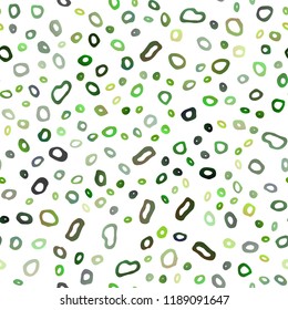 Light Green vector seamless backdrop with dots, spots. Modern abstract illustration with colorful water drops. Trendy design for wallpaper, fabric makers.