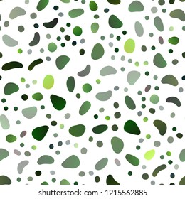 Light Green vector seamless backdrop with dots, spots. Abstract illustration with colored bubbles in nature style. Pattern for design of window blinds, curtains.