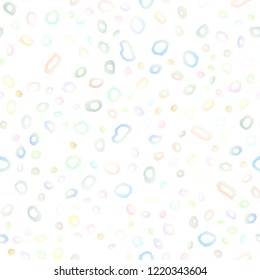 Light Green vector seamless backdrop with dots, spots. Glitter abstract illustration with blurred drops of rain. Trendy design for wallpaper, fabric makers.