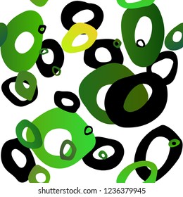 Light Green vector seamless backdrop with dots, spots. Blurred decorative design in abstract style with bubbles. Pattern for design of fabric, wallpapers.