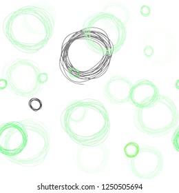 Light Green vector seamless backdrop with dots. Abstract illustration with colored bubbles in nature style. Pattern for design of fabric, wallpapers.