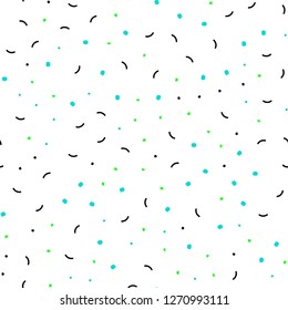 Light Green vector seamless backdrop with dots and lines. Abstract illustration with colorful discs and triangles. Trendy design for wallpaper, fabric makers.