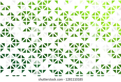 Light Green vector seamless backdrop with lines, triangles. Glitter abstract illustration with triangular shapes. Design for textile, fabric, wallpapers.