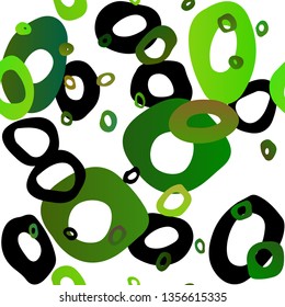 Light Green vector seamless backdrop with dots, spots. Modern abstract illustration with colorful water drops. Design for textile, fabric, wallpapers.