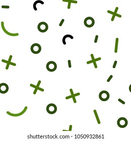 Light Green vector seamless background with lines, ovals. Illustration with repetition of lines on white background. Pattern for trendy fabric, wallpapers.