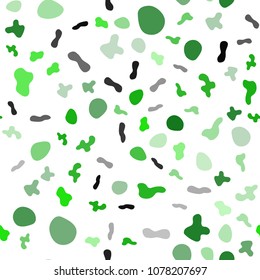 Light Green vector seamless background with bent ribbons. A sample with blurred bubble shapes. Marble design for your web site.