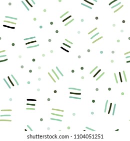 Light Green vector seamless background with lines, ovals. Colorful seamless gradient with lines and signs of maths. Template for business cards, websites.