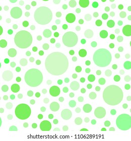 Light Green vector seamless background with bubbles. Beautiful colored illustration with blurred circles in nature style. Pattern can be used for ads, leaflets.