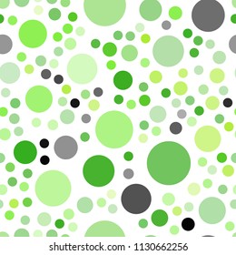 Light Green vector seamless background with bubbles. Modern abstract illustration with colorful water drops. Pattern can be used for ads, leaflets.