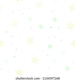 Light Green vector seamless background with colored stars. Blurred decorative design in simple style with stars. The template can be used as a background.