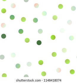 Light Green vector seamless background with bubbles. Glitter abstract illustration with blurred drops of rain. Completely new template for your brand book.