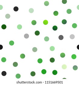 Light Green vector seamless background with bubbles. Beautiful colored illustration with blurred circles in nature style. The pattern can be used for beautiful websites.