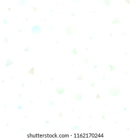 Light Green vector seamless background with triangles, circles. Beautiful illustration with circles, triangles in nature style. Trendy design for wallpaper, fabric makers.