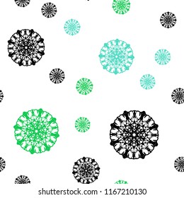 Light Green vector seamless background with xmas snowflakes. Blurred decorative design in xmas style with snow. Trendy design for wallpaper, fabric makers.