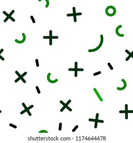 Light Green vector seamless background with lines, ovals. Decorative abstract design of repeating lines, circles. Pattern for design of window blinds, curtains.