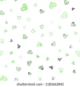 Light Green vector seamless background with hearts. Illustration with hearts in love concept for valentine's day. Beautiful design for your business advert of anniversary.