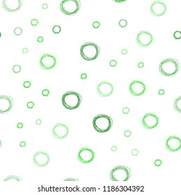 Light Green vector seamless background with bubbles. Blurred decorative design in abstract style with bubbles. Pattern can be used as texture of wallpapers.