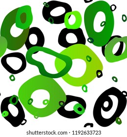Light Green vector seamless background with bubbles. Modern abstract illustration with colorful water drops. Design for textile, fabric, wallpapers.