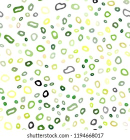 Light Green vector seamless background with bubbles. Glitter abstract illustration with blurred drops of rain. Template for business cards, websites.