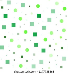 Light Green vector seamless background with circles, rectangles. Abstract backdrop with colorful circles, rectangles. Pattern for design of window blinds, curtains.