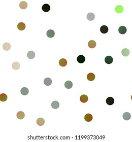 Light Green vector seamless background with dots. Modern abstract illustration with colorful water drops. New design for ad, poster, banner of your website.