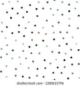 Light Green vector seamless background with dots. Abstract illustration with colored bubbles in nature style. Pattern can be used as texture of water, rain drops.