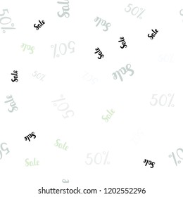 Light Green vector seamless background with 50 % signs of sales. Abstract illustration with colorful gradient symbols of sales. Template for season sales, shopping ads.