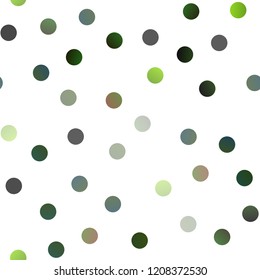 Light Green vector seamless background with dots. Modern abstract illustration with colorful water drops. Pattern can be used as texture of water, rain drops.