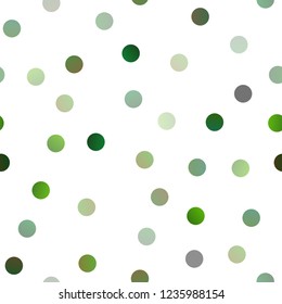 Light Green vector seamless background with bubbles. Abstract illustration with colored bubbles in nature style. Completely new template for your brand book.